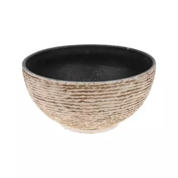 кашпо-миска уличное пластик Polistone bowl d40,5 h20см песочный