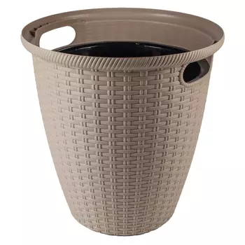 кашпо напольное РОТАНГ, диаметр 32,8 см, 20 л, шоколадный