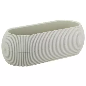 кашпо Пиканто 1,3л овальное молочный ротанг пластик