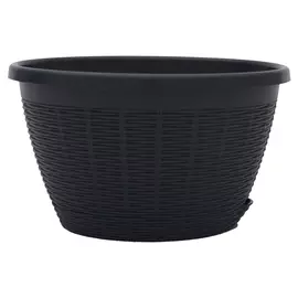 кашпо подвесное с нижним поливом 4,5л d26cм h15см пластик тёмно-серый