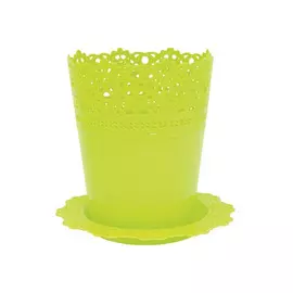 кашпо с подставкой Ажур, цвет салатовый, 4,5 л, диаметр 185 мм