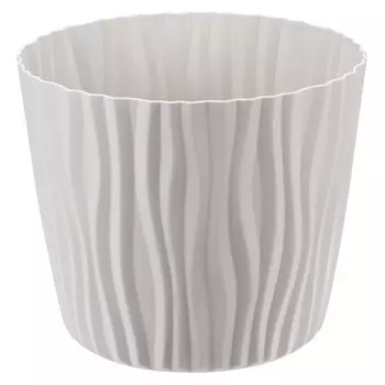 кашпо Волна 4л d200мм кремовый пластик с вкладышем