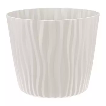 кашпо Волна 8л d250мм кремовый пластик с вкладышем
