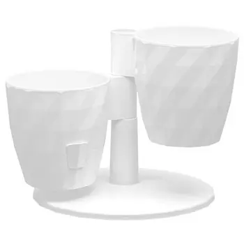 каскад кашпо Ruby Дуэт 2 кашпо по 1л 21х21х20см белый пластик