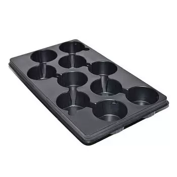 кассета пластиковая для рассады 53х32х5см 10 ячеек черная