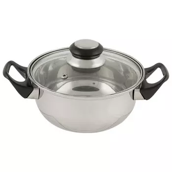 кастрюля 1,4л 16см нерж.сталь стеклянная крышка