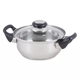кастрюля 2,8л 20см нерж.сталь стеклянная крышка