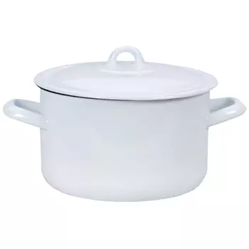 кастрюля 2,9л 18см эмалированная сталь белая