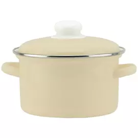 кастрюля 2л 16см сталь эмал. с крышкой бежевая