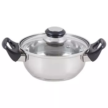 кастрюля 2л 18см нерж.сталь стеклянная крышка