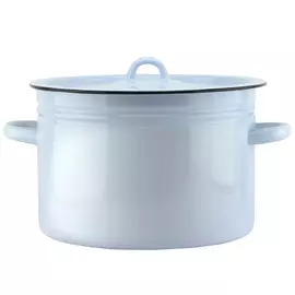 кастрюля 5,5л 22см сталь эмал. с крышкой голубая