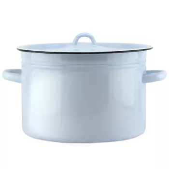 кастрюля 5,5л 22см сталь эмал. с крышкой голубая