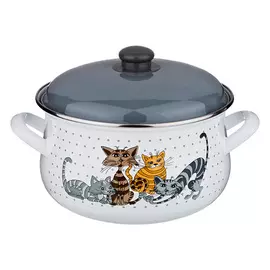 кастрюля AGNESS Котики 2,4л 18см эмал. сталь