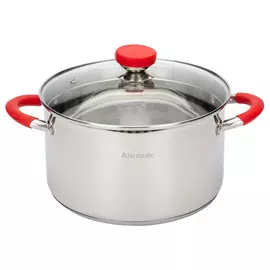 кастрюля ATTRIBUTE Azimut 5,8л 24см нерж.сталь стеклянная крышка индукция