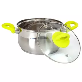 кастрюля ATTRIBUTE Glory 2,6л 18см нерж.сталь стеклянная крышка индукция