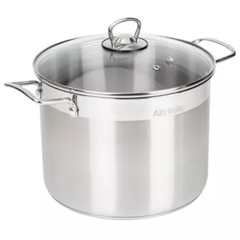 кастрюля ATTRIBUTE Master Chef 8л 24см нерж.сталь стеклянная крышка индукция