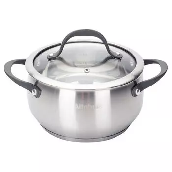 кастрюля ATTRIBUTE Symphony 2,5л 18см нерж.сталь стеклянная крышка индукция