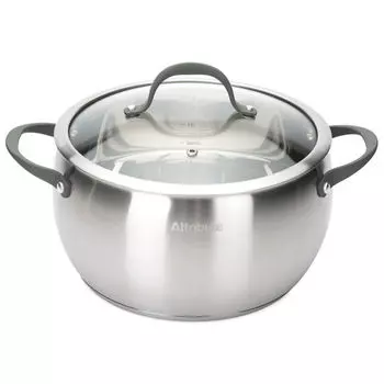 кастрюля ATTRIBUTE Symphony 6,2л 24см нерж.сталь стеклянная крышка индукция