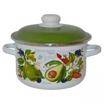 кастрюля Avocado 2л 12см эмал.сталь с крышкой
