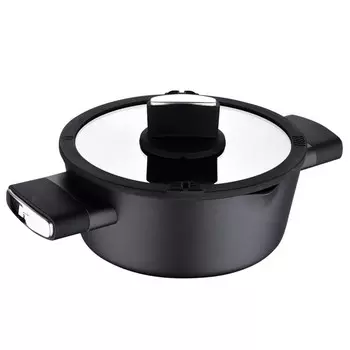 кастрюля BERGNER Ion Plus 2л 20см антипр.покр. кован.алюм. стеклянная крышка индукция
