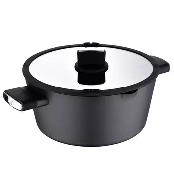 кастрюля BERGNER Ion Plus 6л 28см антипр.покр. кован.алюм. стеклянная крышка индукция