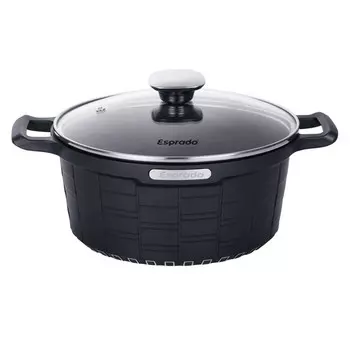 кастрюля ESPRADO Cuadro 4,4 л 24см антипр.покр. литой алюминий стеклянная крышка индукция