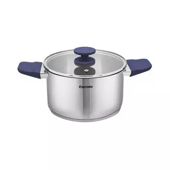 кастрюля ESPRADO Lila 2,4л 18см нерж.сталь стеклянная крышка индукция