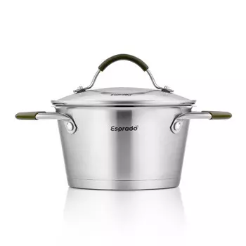 кастрюля ESPRADO Olivera 2,2л 18см нерж.сталь стекл.крышка индукция