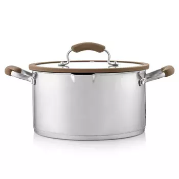 кастрюля ESPRADO Sense 5,8л 24см нерж.сталь стеклянная крышка индукция