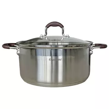 кастрюля ESPRADO Toffee 5,1л 24см нерж.сталь стеклянная крышка индукция