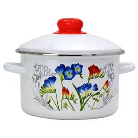 кастрюля Фрезия 4л 20см эмал.сталь с крышкой