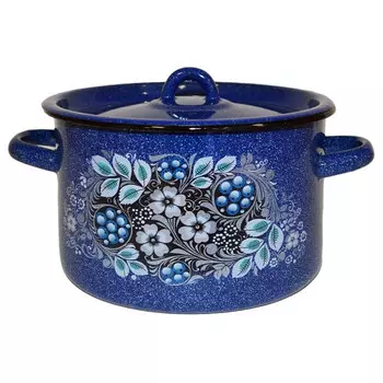 кастрюля Голубика 2,9л 18см эмал.сталь с крышкой