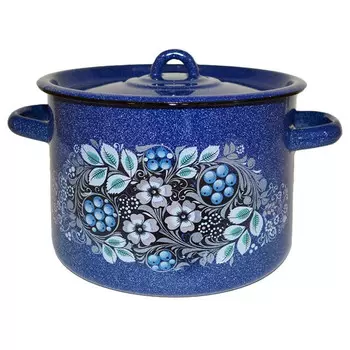 кастрюля Голубика 4,5л 20см эмал.сталь с крышкой