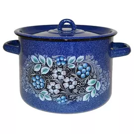 кастрюля Голубика 4,5л 20см эмал.сталь с крышкой