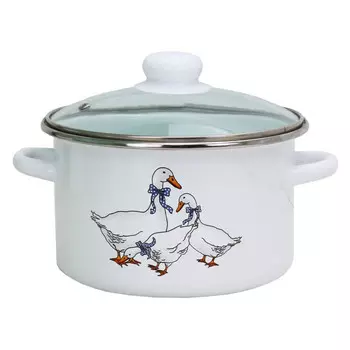 кастрюля Гуси 3л 18см эмалированная сталь