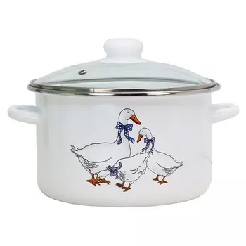 кастрюля Гуси 4л 20см эмалированная сталь