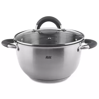 кастрюля HITT Speise 3,3л 20см нерж.сталь стеклянная крышка индукция