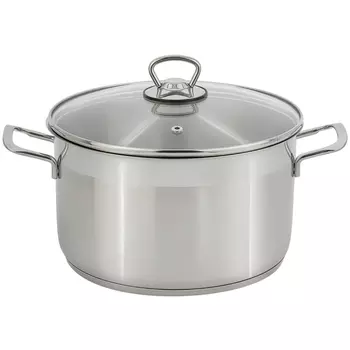 кастрюля КАТЮША София 3,2л 18см со стеклянной крышкой нерж.сталь индукция