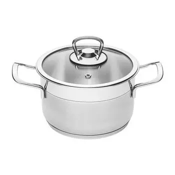 кастрюля КАТЮША София 7л 24см нерж.сталь стеклянная крышка индукция