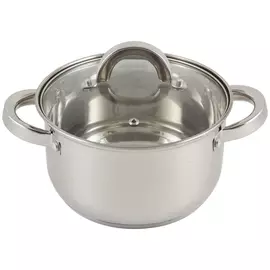 кастрюля MALLONY Mediano 2,6л 18см нерж.сталь с крышкой шкала объема