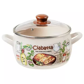 кастрюля METROT Чиабатта 2,4л 16см эмал.сталь с крышкой