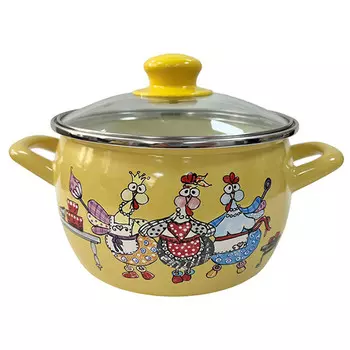 кастрюля METROT Куриный переполох 3,1л 18см эмалированная сталь