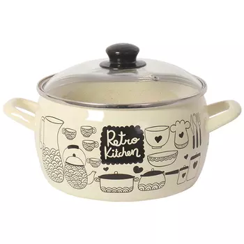 кастрюля METROT Ретро 2,4л 16см эмал.сталь с крышкой