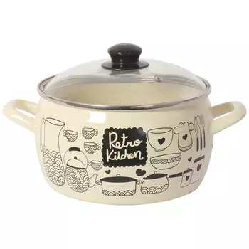 кастрюля METROT Ретро 5,7л 22см эмал.сталь с крышкой