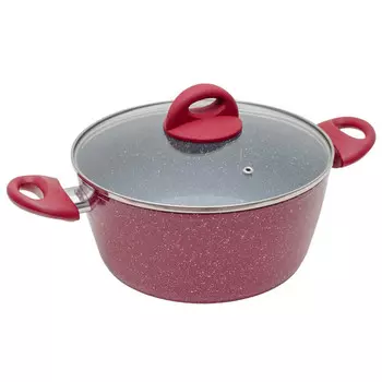 кастрюля MOULIN VILLA Raspberry 2,2л 20см антипр.покр. кован.алюм. стеклянная крышка индукция