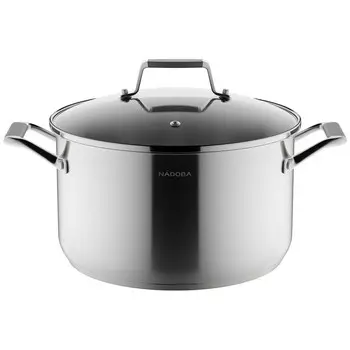 кастрюля NADOBA Odri 6л 24см нерж.сталь стеклянная крышка индукция