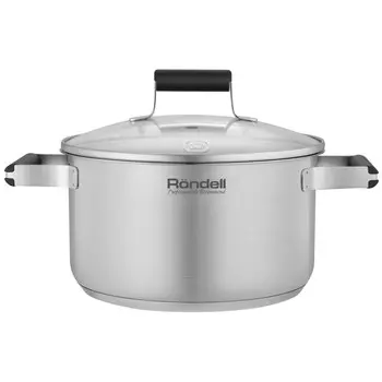 кастрюля RONDELL Bayoneta 5,1л 24см нерж.сталь стеклянная крышка индукция
