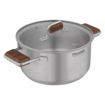 кастрюля RONDELL Fjord 5,2л 24см нерж.сталь стеклянная крышка