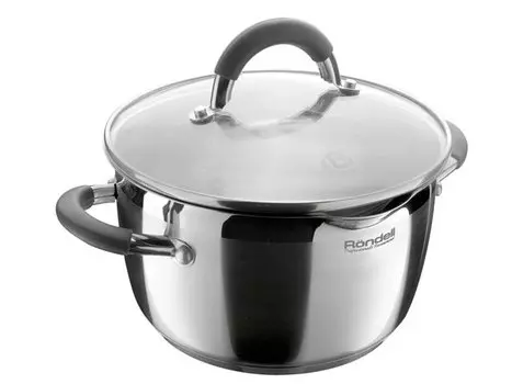 кастрюля RONDELL Flamme 2,3л 18см нерж.сталь стеклянная крышка