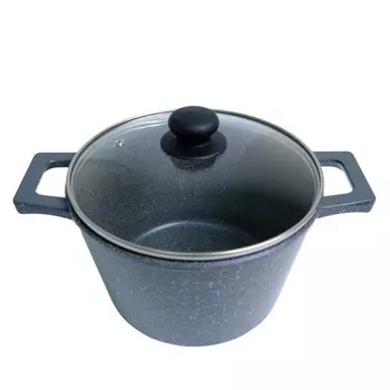 кастрюля VARI Pietra 3л 20см антипр.покр. литой алюминий стеклянная крышка